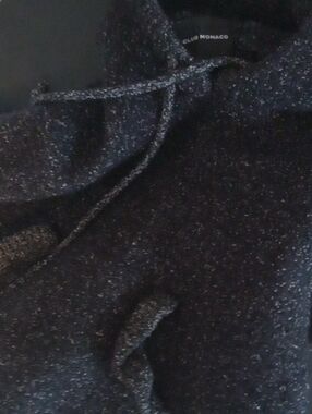 Club Monaco Black Wool/Cotton Knit Hoodie